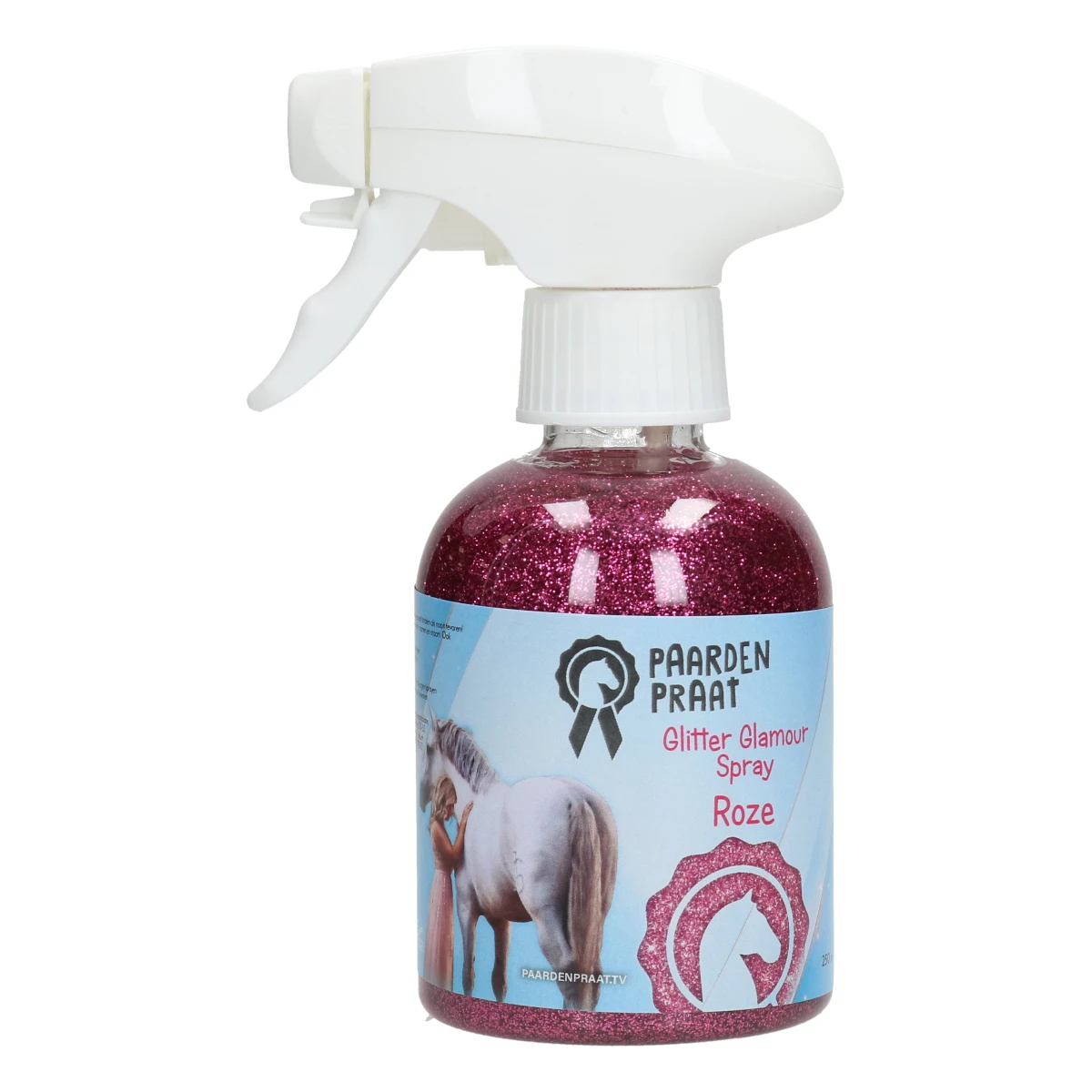 Glitterspray PaardenpraatTV Glamour Roze 1 Glitterspray PaardenpraatTV Glamour Roze