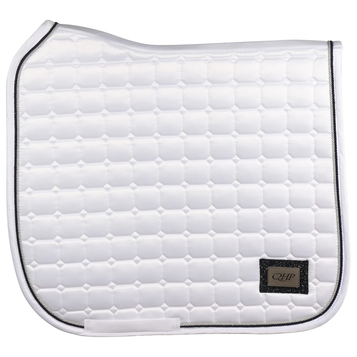 Zadeldek QHP Glitz Wit-donkerblauw 1 Zadeldek QHP Glitz Wit-donkerblauw